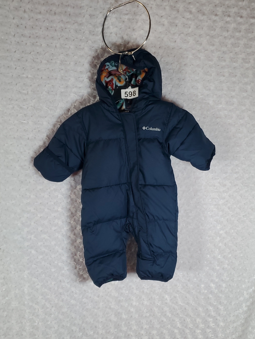 Columbia Dark Blue Infant Puffer Snowsuit with Hood Size 0-3